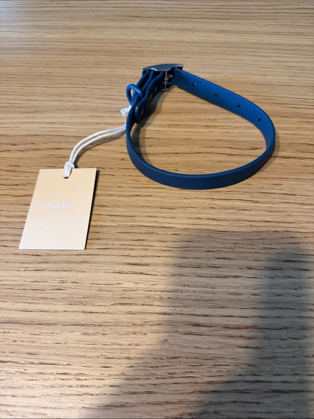 Wild One Dog Collar. Blue. Medium.